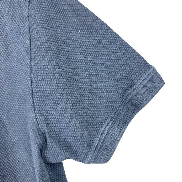 Peter Werth London N.1 XL Polo Shirt Men L Navy Blue Waffle Knit Textured - Picture 4 of 7